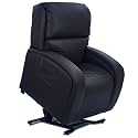 Golden Technologies PR761-MLA EZ Sleeper with Twilight Power 5 Zone Lift Chair Recliner PR-761 with Power Headrest Pillow 375 lb Weight Capacity - Brisa Black Onyx Ultra Leather