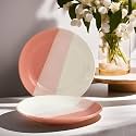 Praahi Lifestyle Ceramic Handmade Quarter Dinner Plates Set | Shades of Pink | Set of 4 Quarter Ceramic Plates : 7.5 inches Dia (Microwave &amp; Dishwasher Safe)