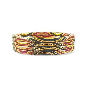 rajasthani traditional lac bangles set handcrafted multi-color pattern with gold accents jaipuri lakh chudi red maroon pink purple blue green 4 piece set