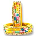 Praavya Traditional Rajasthani Lac Bangles Set, Multicoloured Crystal-Studded Jaipuri Lakh Chudi, Red, Green, Pink, Yellow, Blue, Purple, Grey, Maroon, Set of 8