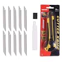 Praba Tools: 18 mm Heavy Duty Box & Paper Cutter | Steel Auto-Lock - Snap Off Blade - Rubber Grip - | Tools for Professionals (With Additional Blade, 11, Piece)