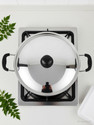 PRABHA Stainless Steel Induction Base Flat Bottom Kitchen Kadhai, Kitchen Wok, Silver Kadhai 20 cm diameter with Lid 2 L capacity (Stainless Steel, Induction Bottom)