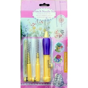 prabhas designs yellow embroidery punch needle pen set 3 sizes felting crochet knitting needle tool for beginners diy sewing