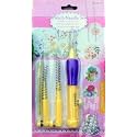Prabhas Designs Yellow Embroidery Punch Needle Pen Set, 3 Sizes, Felting Crochet Knitting Needle Tool for Beginners, DIY Sewing
