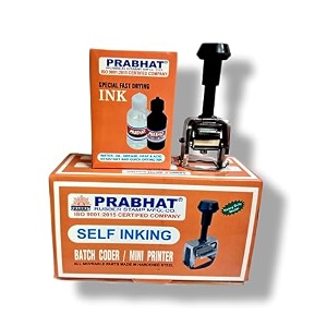 prabhat original prsmc batch coding machinemini printer inkjet font-letter size 2mm 3 lines grooved dotted 21x18mm