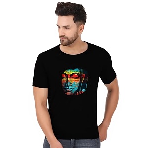 prabhu bhakti Buddha Tshirts Cotton Blend