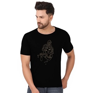 prabhu bhakti Krishna Printed Cotton Round Neck