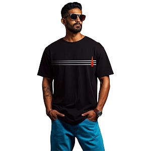 prabhu bhakti Mens Oversized Mahadev Tripund Printed
