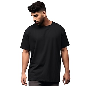 prabhu bhakti Mens Oversized Fit Solid Half