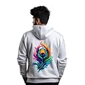 prabhu bhakti Solid White Peacock Feather Back