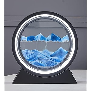 moving sand art decor table lamp 3d deep sea picture showpieces for home antique gifts for kids office desktop decoration calm relaxing desk toys home office decor blue