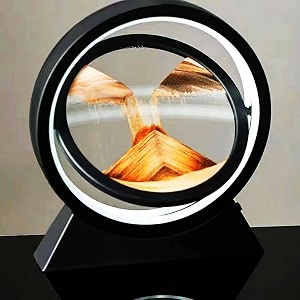 prachand moving sand art picture glass liquid painting 3d natural landscape showpieces for home decor antique gifts for kids office desktop decoration 734 golden blue lamp