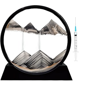 moving sand art picture glass liquid painting 3d natural landscape showpieces for home decor antique gifts for kids office desktop decoration 734 earth gray