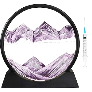 prachand moving sand art picture glass liquid painting 3d natural landscape showpieces for home decor antique gifts for kids office desktop decoration 1234 maroon sky
