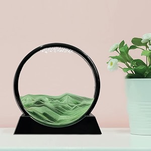 prachand moving sand art picture glass liquid painting 3d natural landscape showpieces for home decor antique gifts for kids office desktop decoration 1234 green paradise