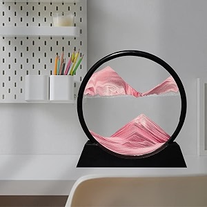prachand moving sand art picture glass liquid painting 3d natural landscape showpieces for home decor antique gifts for kids office desktop decoration 734 pink venom