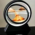 PRACHAND Moving Sand Art Picture Glass Liquid Painting 3D Natural Landscape showpieces for Home Decor Antique Gifts for Kids Office Desktop Decoration (7", Golden Blue Lamp)