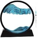 PRACHAND Moving Sand Art Picture Glass Liquid Painting 3D Natural Landscape showpieces for Home Decor Antique Gifts for Kids Office Desktop Decoration (7", Sky Blue)