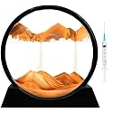 PRACHAND Moving Sand Art Picture Glass Liquid Painting 3D Natural Landscape showpieces for Home Decor Antique Gifts for Kids Office Desktop Decoration (7", Desert)