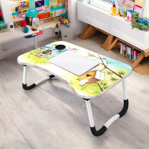 prachi study table for students portable  lightweight mini table laptop stands wood portable laptop table finish color - yellow 2 pre assembled