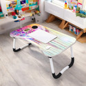 Prachi Wooden Foldable Students Stand, Computer Desk Folding, Portable Laptops Tables Wood Portable Laptop Table (Finish Color - Purple 2, Pre Assembled)