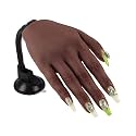 Practice Hand for Acrylic Nails with Stand Bracket, Silicone Fake Hands to Practice Fake Nails Mannequin Hand for Nails Practice and Nail Art Single Right Hand Color 6#