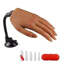 Practice Hand for Acrylic Nails with Stand Bracket, Silicone Fake Hands to Practice Fake Nails Mannequin Hand for Nails Practice and Nail Art Single Left Hand Color 4#