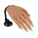 Practice Hand for Acrylic Nails with Stand Bracket, Silicone Fake Hands to Practice Fake Nails Mannequin Hand for Nails Practice and Nail Art Single Right Hand Color 3#
