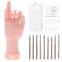 Practice Hand Kit with Nail Tips and Brushes for Acrylic Nails