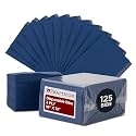Practicon 125 Pack Blue Disposable Patient Bibs, 18" x 13", 3 Ply Waterproof Paper Bib Sheet with Poly Back, Dental, Medical, Tattoo, Nail Tray or Table Cover, 125 Pack