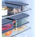 6 Fridge Storage Boxes – 1200ml Freezer & Kitchen Containers Set, Vegetable Storage Bins, Draining Crisper Refrigerator Food Organizer (Pack of 6, Transparent)