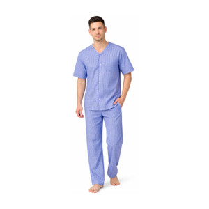 pragati trends patient dress blue check -38 gown hospital scrub