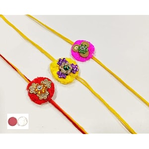 designer rakhi for brotherbhaiya rakhiibhai rakhi combo for rakshabandhan with tilakpack of 3