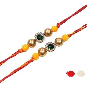 designer fancy rakhi with roli tilak for brobrotherbhaiyabhai for rakshabandan pack of 2