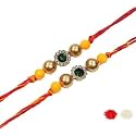 Designer Fancy Rakhi with Roli Tilak for Bro/Brother/Bhaiya/Bhai for Rakshabandan (Pack of 2)
