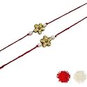 Designer Rakhi for Brother/Bhaiya Rakhii/Bhai Rakhi Combo for Rakshabandhan with Tilak (Pack of 2)