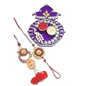 Rakhi for Brother and Bhabhi Sister in law Combo sets/Couple Rakhi/Pair Rakhi/Bhaiya Bhabhi Rakhi with Mini Puja thali/Kumkum box and Tilak Rakshabandhan