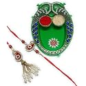 Rakhi for Brother and Bhabhi Sister in law Combo sets/Couple Rakhi/Pair Rakhi/Bhaiya Bhabhi Rakhi with Mini Puja thali/Kumkum box and Tilak Rakshabandhan