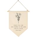 Praise the Lord-Botanical Bible Verse Hanging Flag Decor-Living Room Bedroom Sign-Christian Minimal Farmhouse Decor- Housewarming Gift-Scripture Banner Pennant Gift