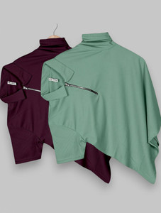 PRAIZY Self Design Men Zip Neck Light