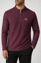 PRAIZY Solid Men Zip Neck Purple T-Shirt