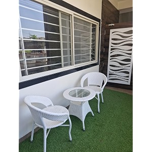 patio chair sets garden wicker furniture set for outdoor patio and balcony  powder coated frame uv protected wicker 2 chair 1 table