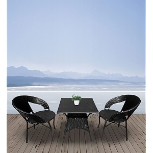 patio chair sets garden wicker furniture set for outdoor patio and balcony  powder coated frame uv protected wicker 2 chair 1 table