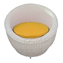Patio Chair Sets Garden Wicker Furniture Set for Outdoor Patio and Balcony || Powder Coated Frame| UV Protected Wicker, with Cushions [2 Chair, 1 Table]