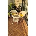 Patio Chair Sets Garden Wicker Furniture Set for Outdoor Patio and Balcony || Powder Coated Frame| UV Protected Wicker with Cushionss [2 Chairs, 1 Table][Yellow Cusion]