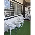 Patio Chair Sets Garden Wicker Furniture Set for Outdoor Patio and Balcony || Powder Coated Frame| UV Protected Wicker [2 Chair, 1 Table]