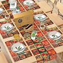 Gift Hamper - Premium Dining 6 pcs Tablemat+180 cm Runner and Tree of Life Design Coaster Set 6 (Orange)