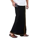 PRAKASAM COTTON Mens Black Colour Fancy Border