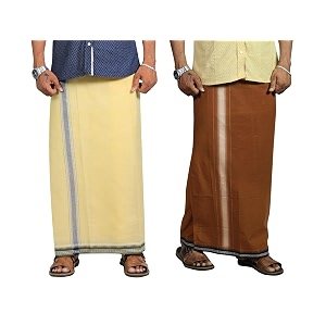 prakasam cotton mens cotton kerala thalapathi border single 128x200 mtrs dhoti for mens