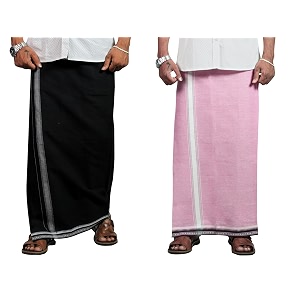 prakasam cotton mens cotton kerala thalapathi border single 128x200 mtrs dhoti for mens